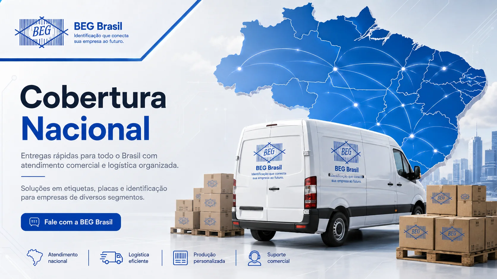 Cobertura nacional com entregas para todo o Brasil