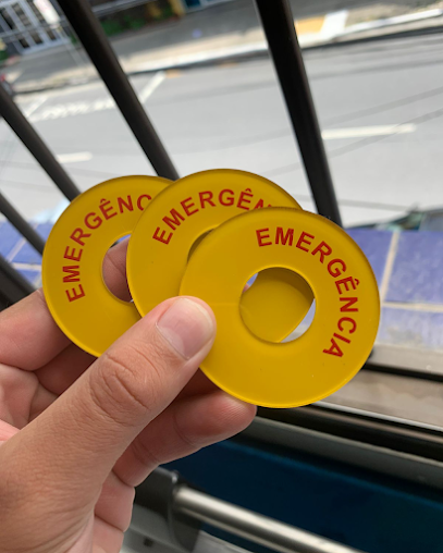 Anéis amarelos de identificação de emergência