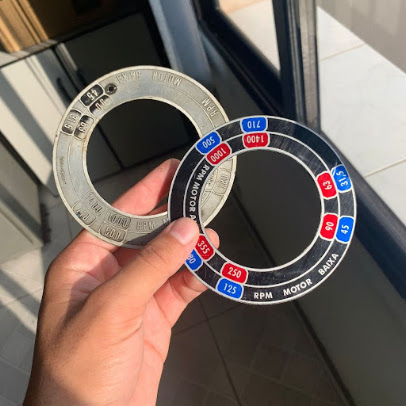 Escalas circulares de rotação para máquina