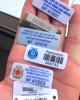Etiquetas de Patrimônio Alumínio